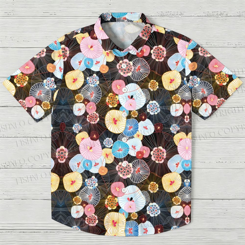 Jellyfish Flower Printed Hawaiian Shirt