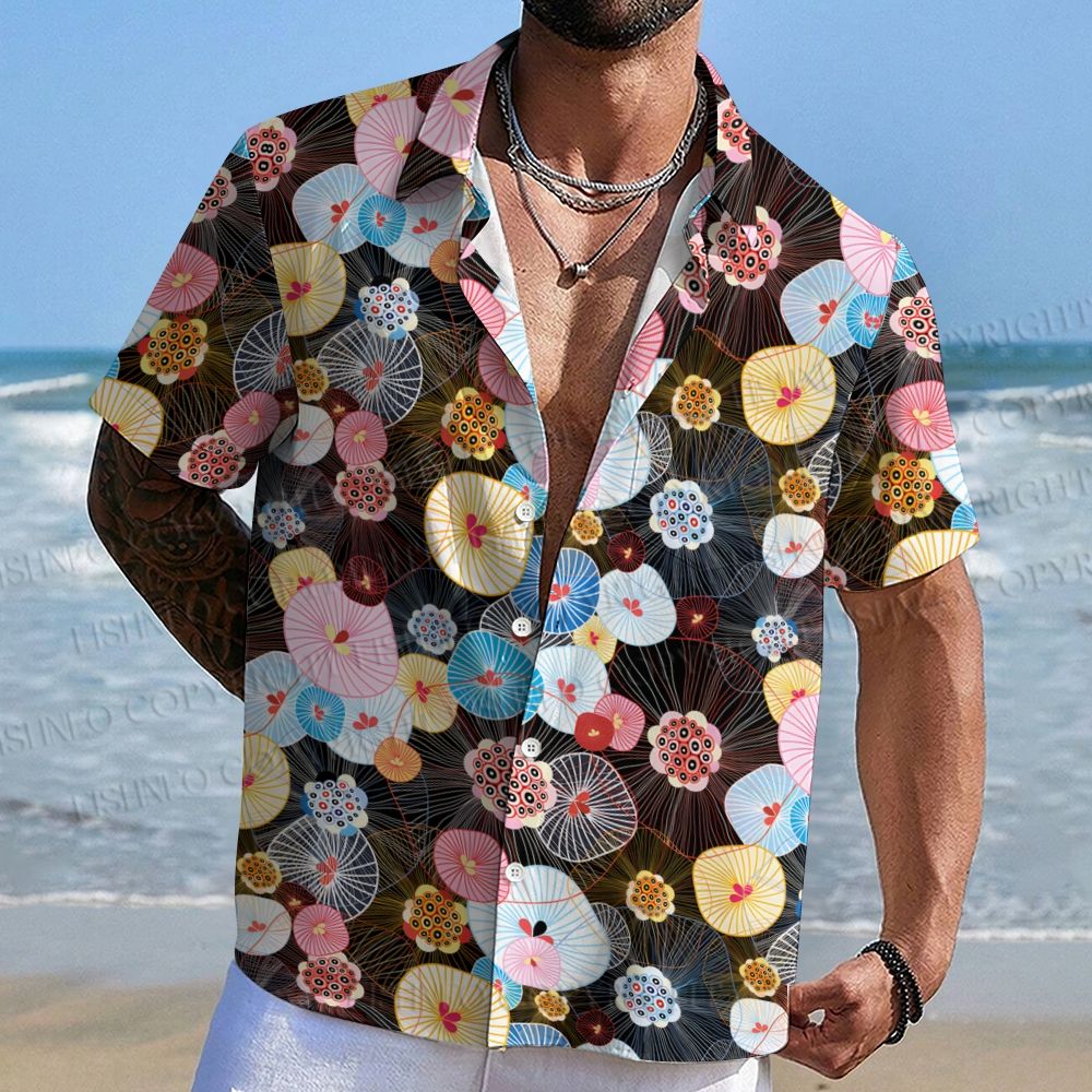 Jellyfish Flower Printed Hawaiian Shirt