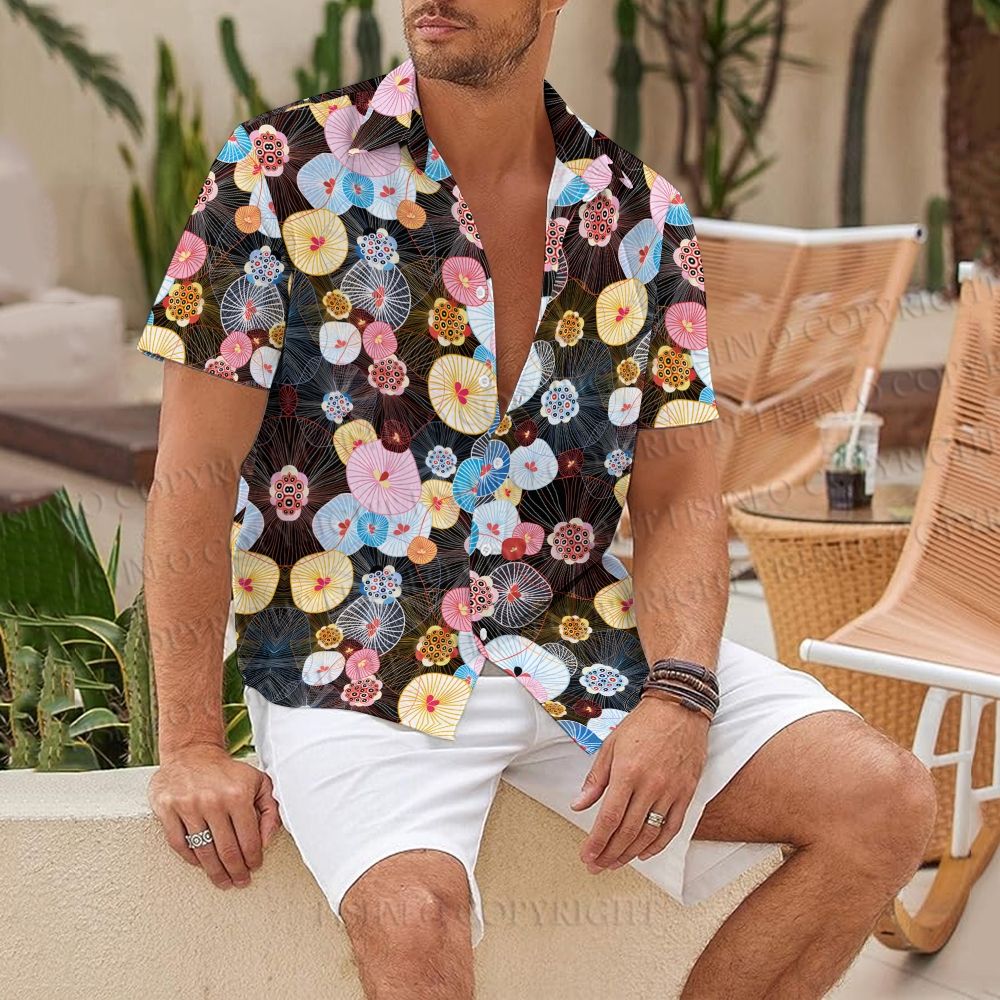 Jellyfish Flower Printed Hawaiian Shirt