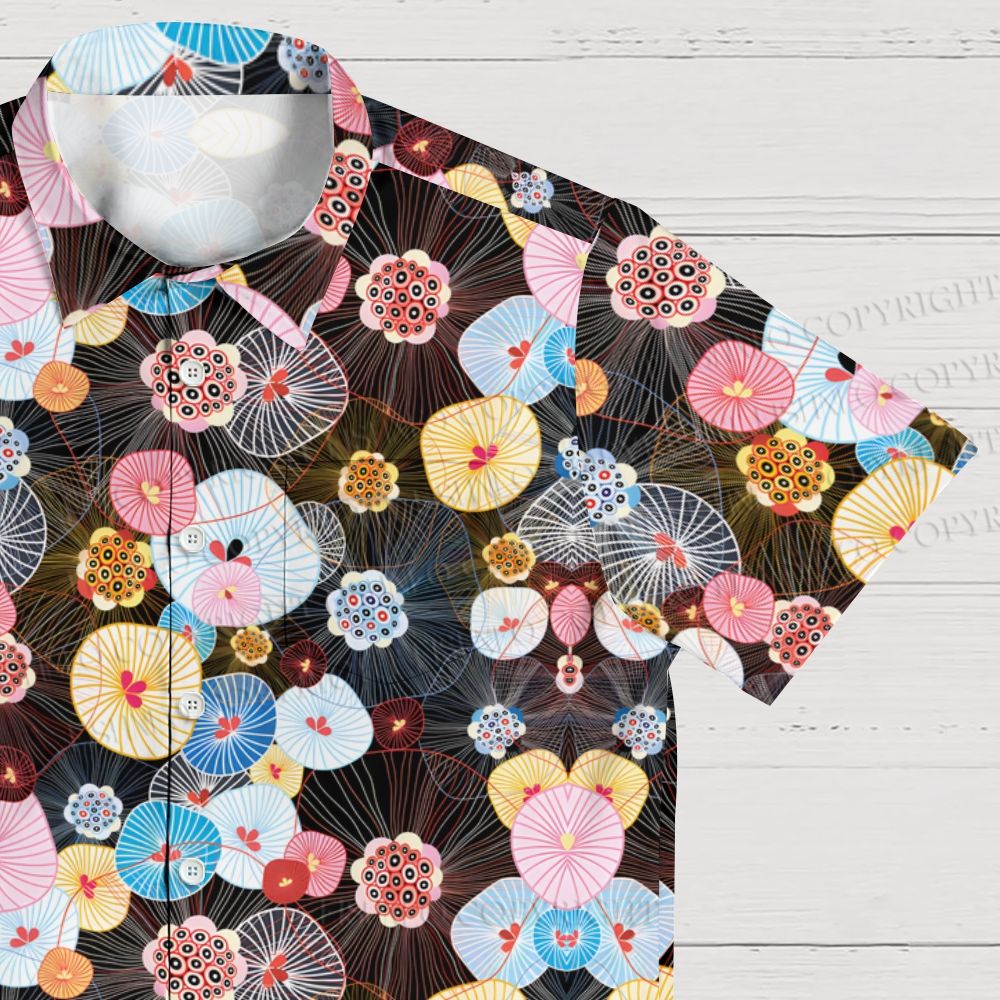 Jellyfish Flower Printed Hawaiian Shirt