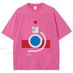Unisex Bauhaus Cat Printed Washed Tee
