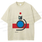 Unisex Bauhaus Cat Printed Washed Tee