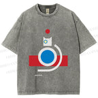 Unisex Bauhaus Cat Printed Washed Tee
