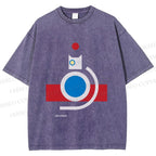 Unisex Bauhaus Cat Printed Washed Tee
