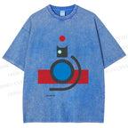 Unisex Bauhaus Cat Printed Washed Tee