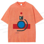 Unisex Bauhaus Cat Printed Washed Tee