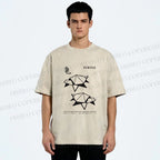 Unisex Origami Turtle Japanese Art Printed Washed Tee