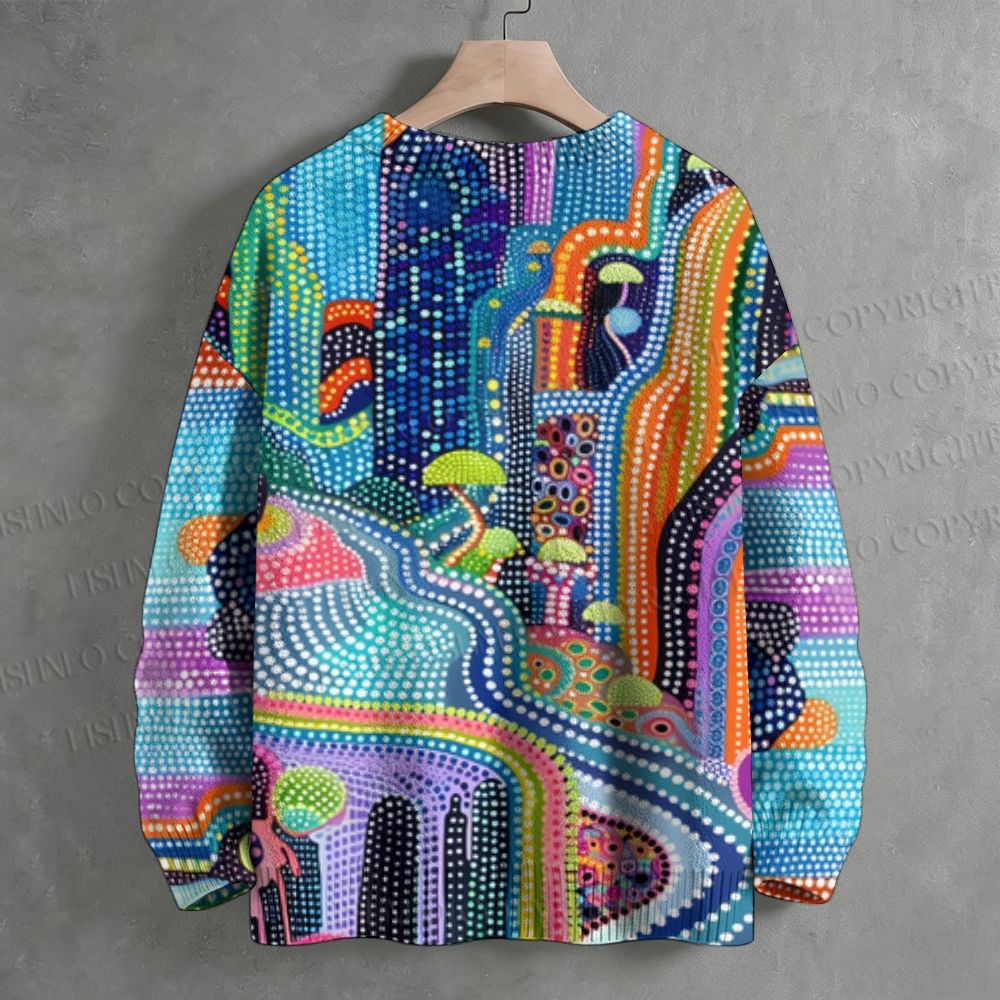 Yayoi Kusama Mushroom Art Crew Neck Sweater