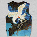 Unisex Vintage Crane Printed Tank Top