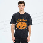 Unisex Halloween Pumpkin Its Ween Printed Washed Tee