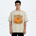 Unisex Halloween Pumpkin Its Ween Printed Washed Tee
