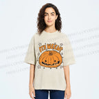 Unisex Halloween Pumpkin Its Ween Printed Washed Tee