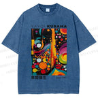 Unisex Yayoi Kusama Dots Art Printed Washed Tee