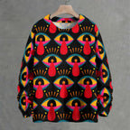 Spooky Mushroom Eyes Crew Neck Sweater