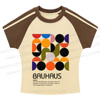 Vintage Bauhaus Design Stripe Raglan Baby Tee