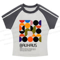 Vintage Bauhaus Design Stripe Raglan Baby Tee