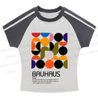 Vintage Bauhaus Design Stripe Raglan Baby Tee