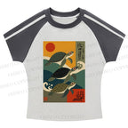 Sunrise Sea Turtles Stripe Raglan Baby Tee