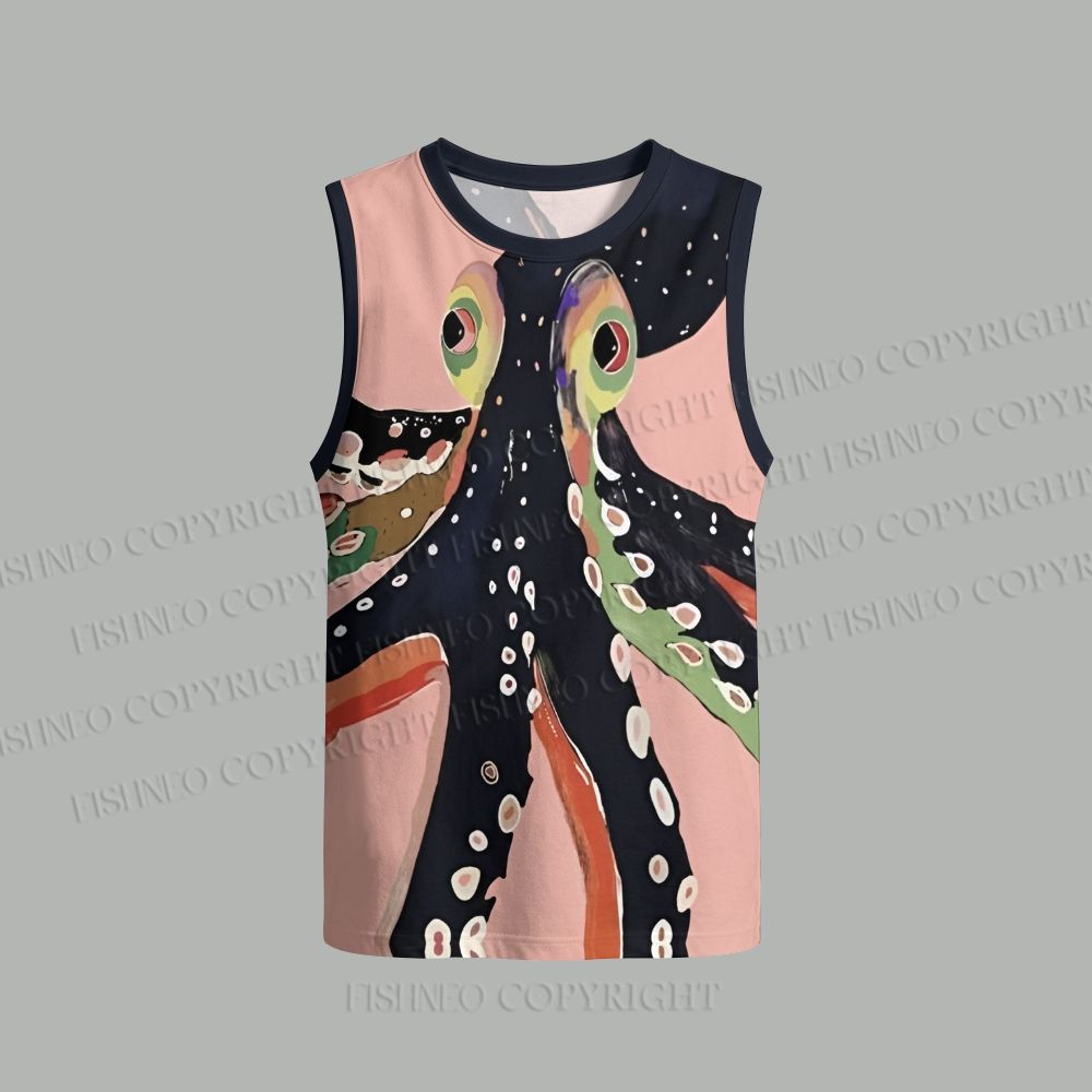 Unisex Octopus Loose Tank Top Set