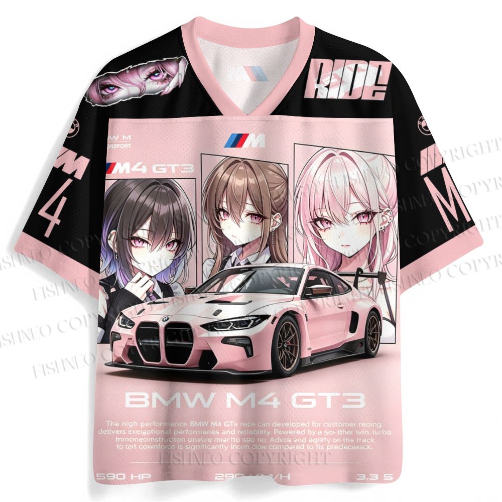 BMW M4 Anime Girl Printed Jersey Shirts