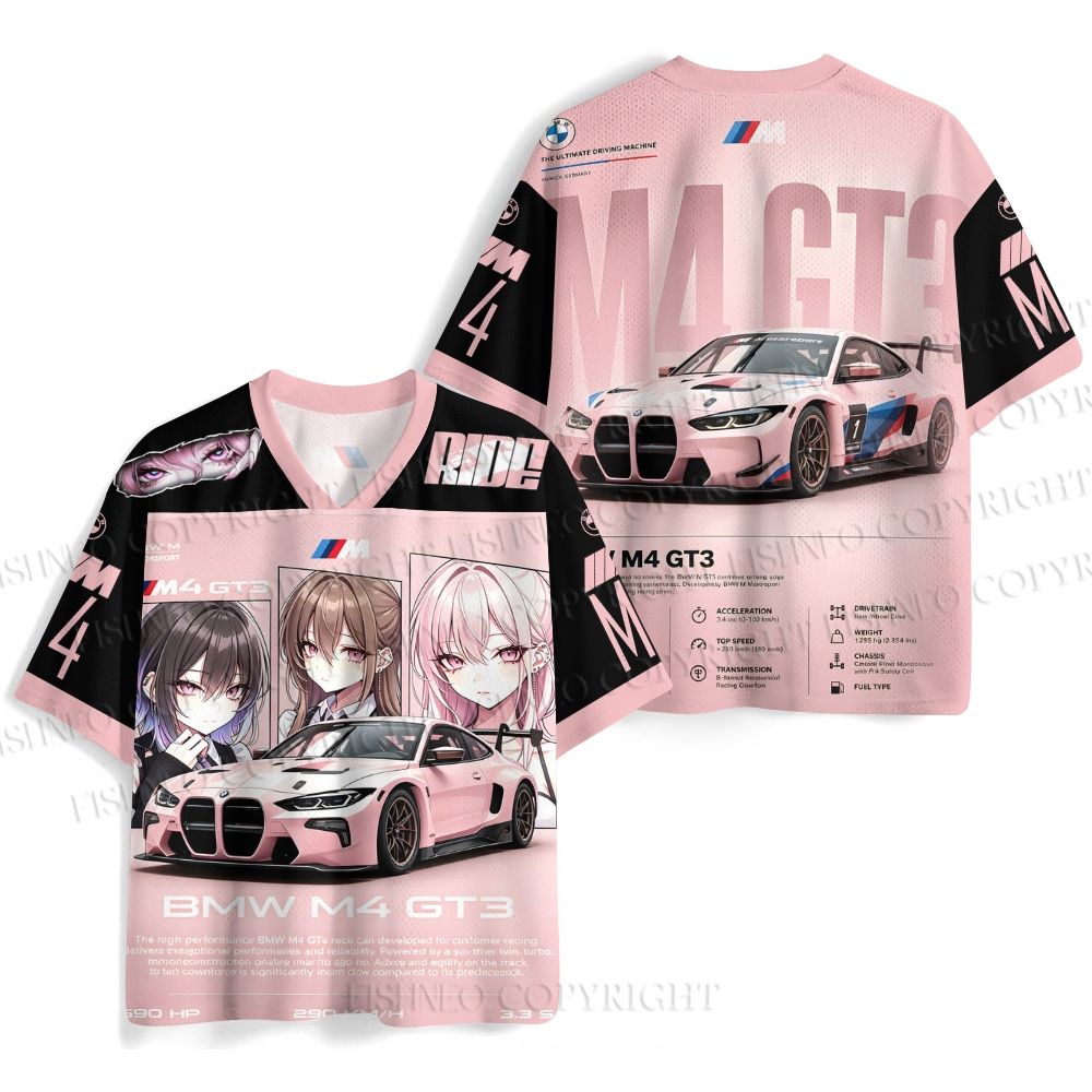 BMW M4 Anime Girl Printed Jersey Shirts
