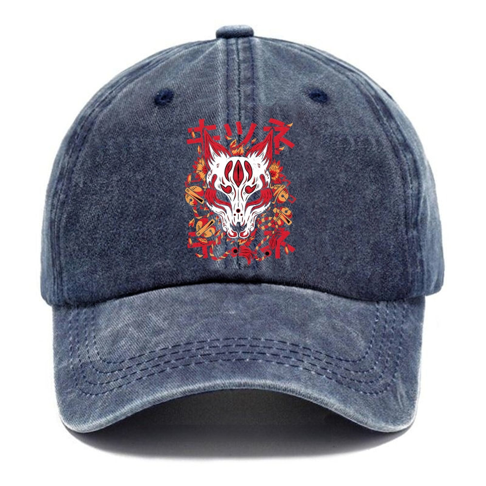 Japanese Kitsune Mask Washed Cap