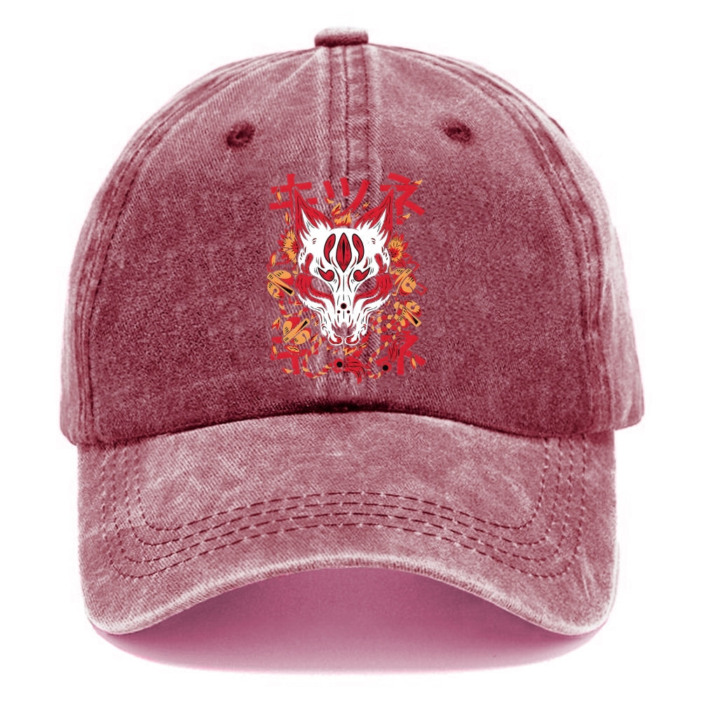 Japanese Kitsune Mask Washed Cap