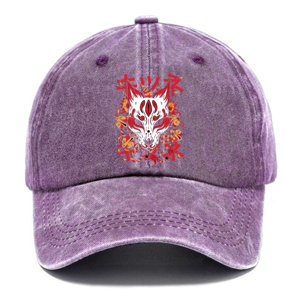 Japanese Kitsune Mask Washed Cap