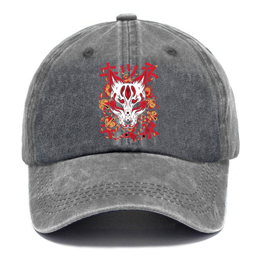 Japanese Kitsune Mask Washed Cap