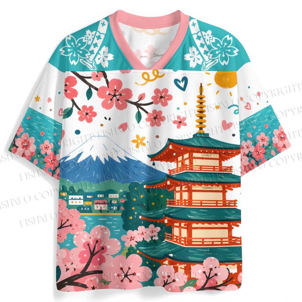 Japanese Sakura Mount Fuji Jersey Shirts