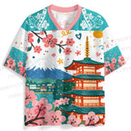 Japanese Sakura Mount Fuji Jersey Shirts
