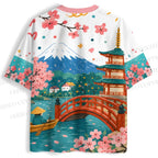 Japanese Sakura Mount Fuji Jersey Shirts