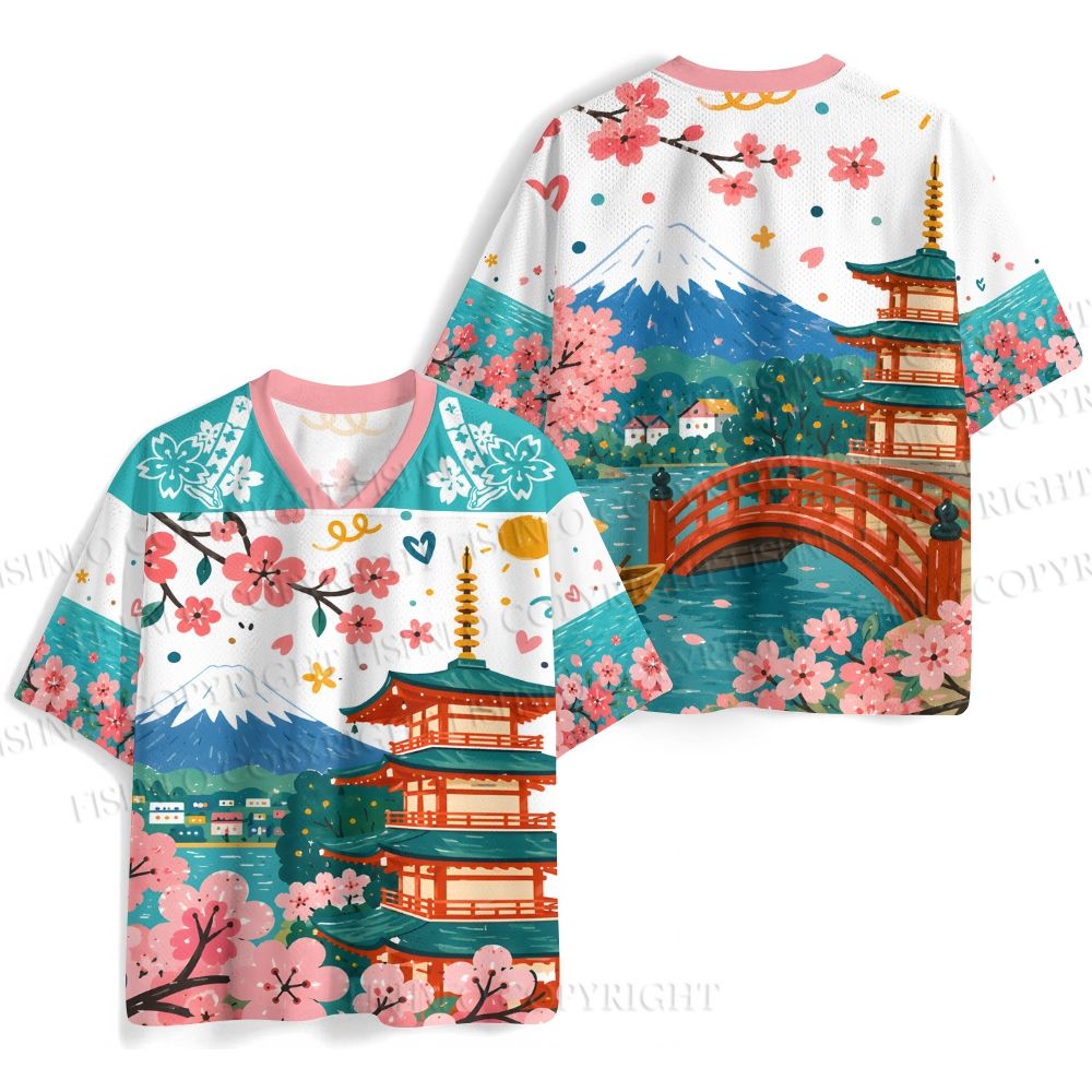 Japanese Sakura Mount Fuji Jersey Shirts