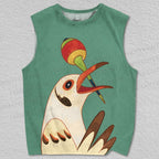 Unisex Vintage Bird Printed Tank Top