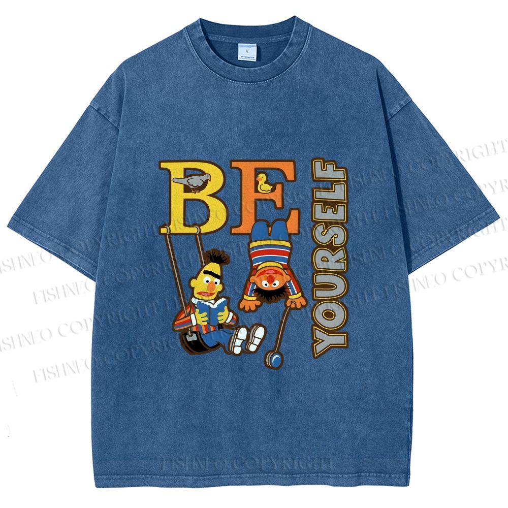 Unisex The Sesame Street Be Yourself Printed Washed Tee