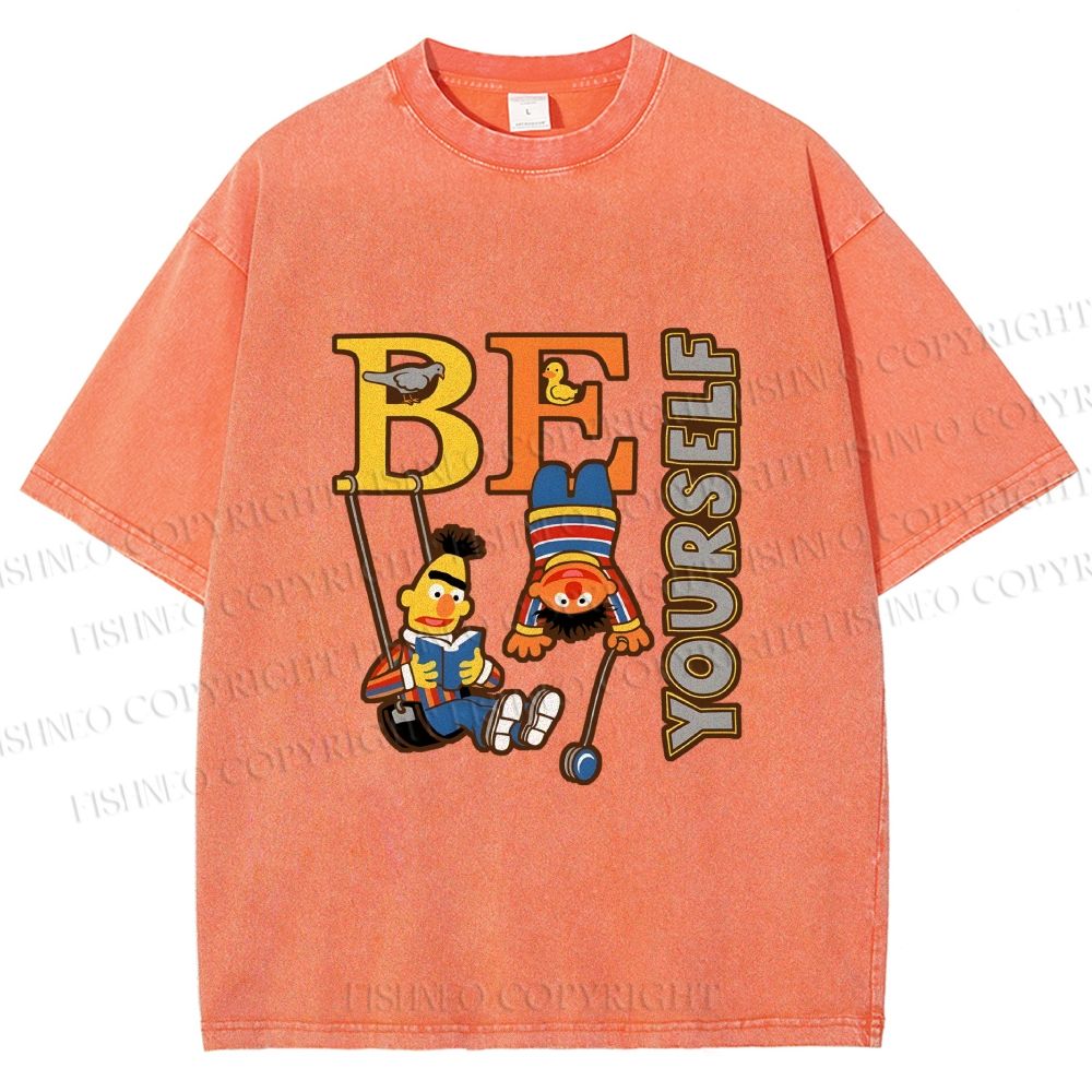 Unisex The Sesame Street Be Yourself Printed Washed Tee