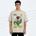 Unisex Yayoi Kusama Flower With Dots Printed Washed Tee
