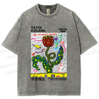 Unisex Yayoi Kusama Flower With Dots Printed Washed Tee