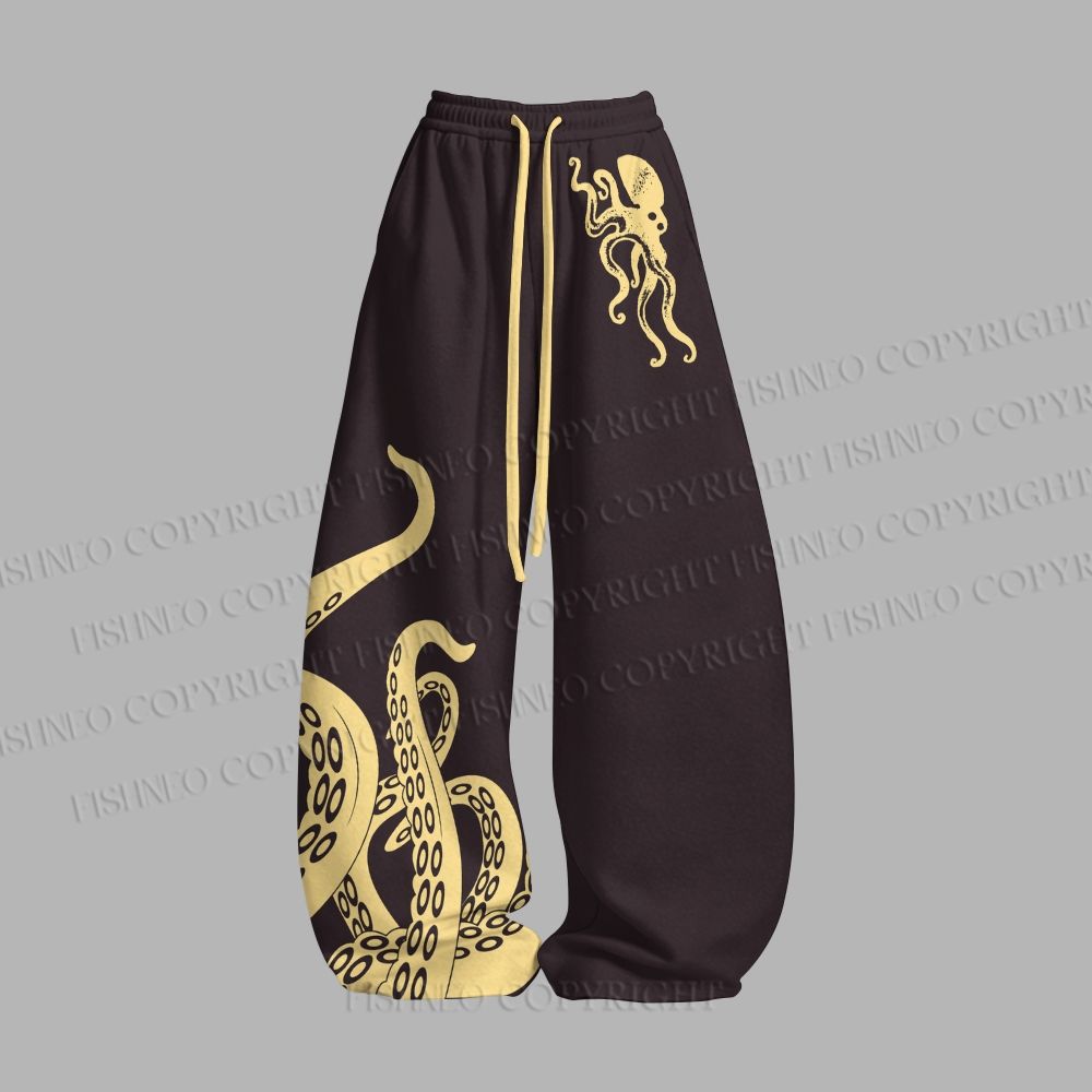 Unisex Octopus Art Loose Tank Top Set