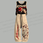 Unisex Kitsune Runner JDM Loose Tank Top Set