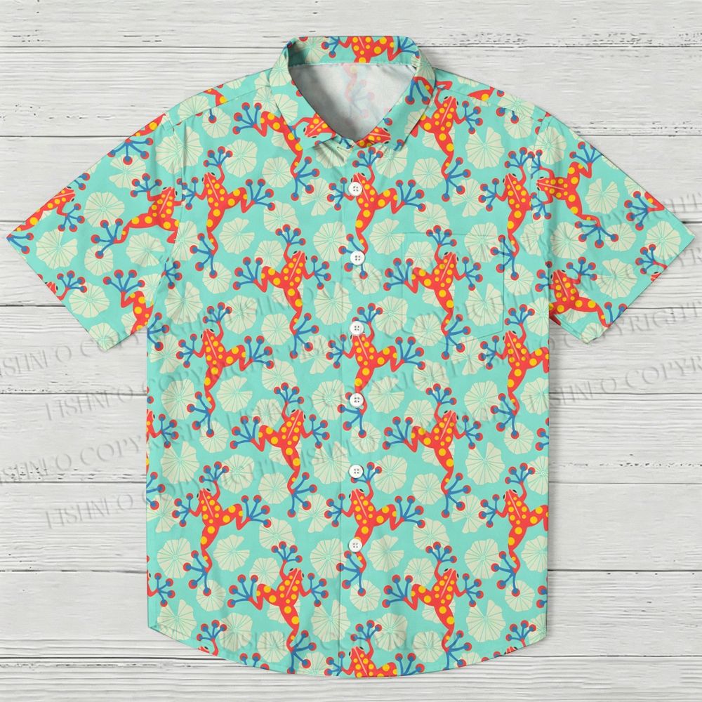 Frogs On The Lotus Leaf Hawaiian Shirt