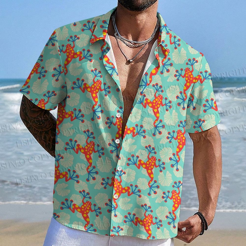 Frogs On The Lotus Leaf Hawaiian Shirt