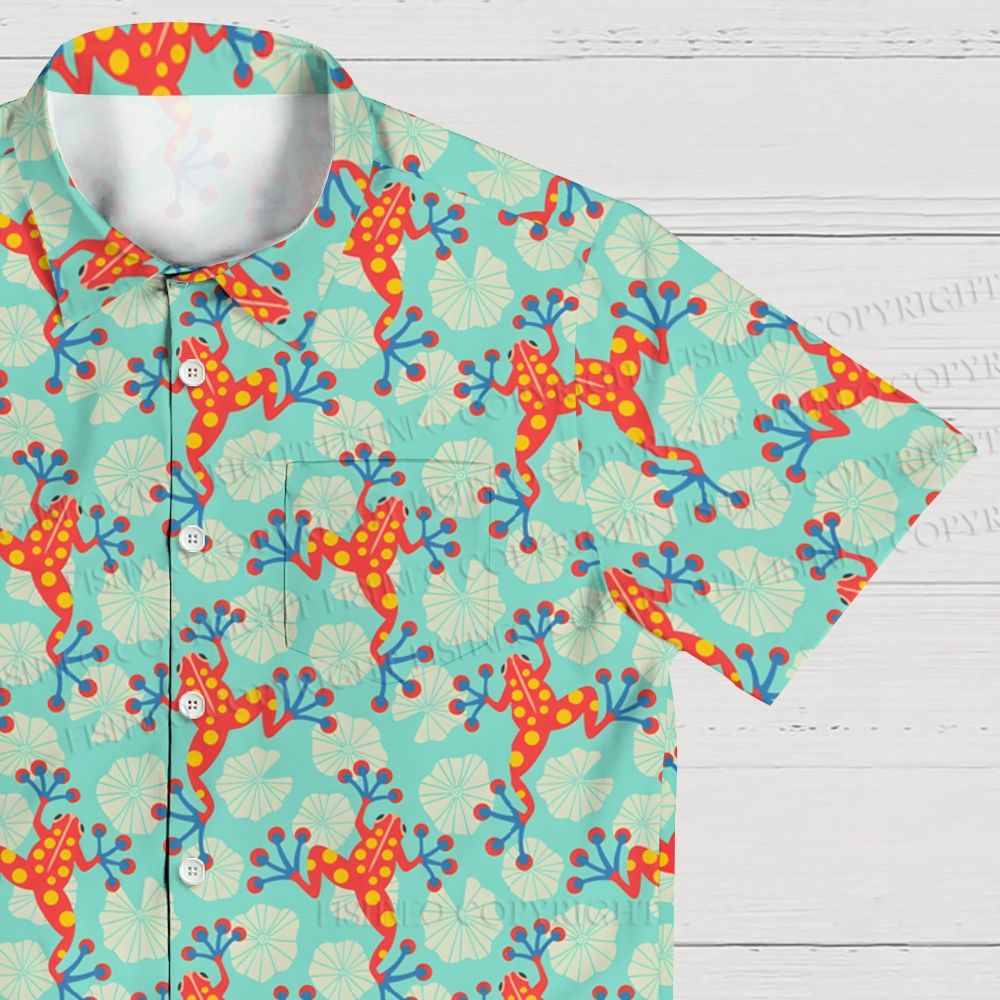 Frogs On The Lotus Leaf Hawaiian Shirt