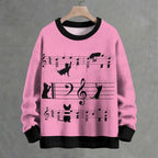 Music Black Cats Crew Neck Sweater