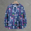 Cartoon Alpaca Crew Neck Sweater