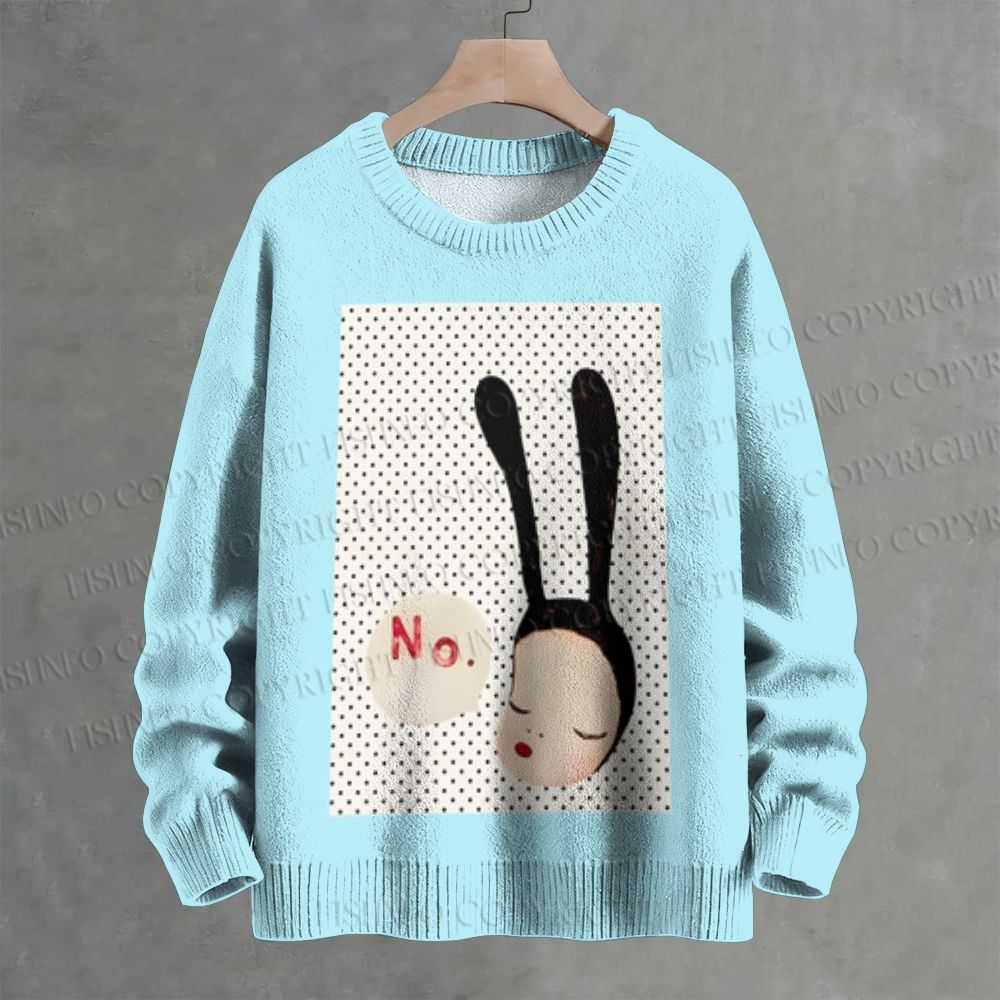 Yoshitomo Nara No Bunny Japan Art Crew Neck Sweater