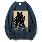 Unisex Yayoi Kusama Black Cat Printed Sweatshirt