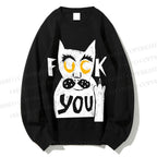Unisex Fuck You Cat Printed Sweatshirt