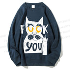 Unisex Fuck You Cat Printed Sweatshirt