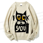 Unisex Fuck You Cat Printed Sweatshirt